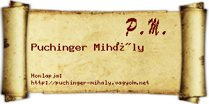Puchinger Mihály névjegykártya